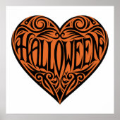 Halloween Heart, Black Heart, Holiday Poster (Voorkant)