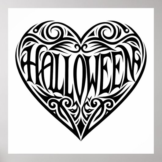 Halloween Heart, Black Heart, Holiday Poster (Voorkant)