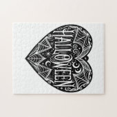Halloween Heart, Black Heart Shape, Holiday Legpuzzel (Horizontaal)