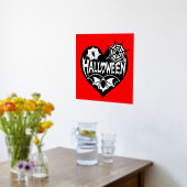 Halloween Heart, Black Heart Shape, Spider Web Folie Afdrukken (Laag (Keuken))