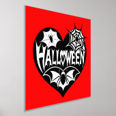 Halloween Heart, Black Heart Shape, Spider Web Folie Afdrukken (Laagn)