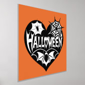 Halloween Heart, Black Heart Shape, Spider Web Folie Afdrukken (Laagn)