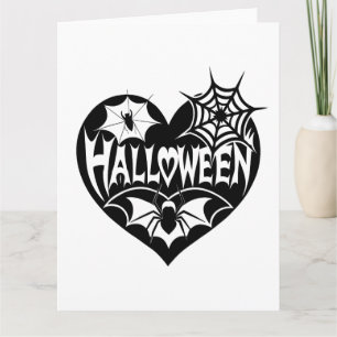 Halloween Heart, Black Heart Shape, Spider Web Kaart