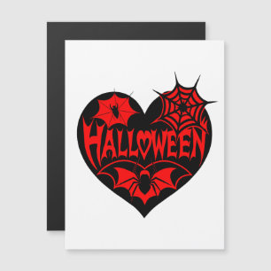 Halloween Heart, Black Heart Shape, Spider Web Magnetische Uitnodiging