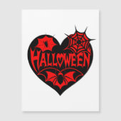 Halloween Heart, Black Heart Shape, Spider Web Magnetische Uitnodiging (Voorkant)