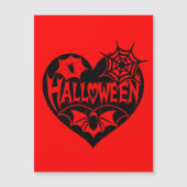 Halloween Heart, Black Heart Shape, Spider Web Magnetische Uitnodiging (Voorkant)