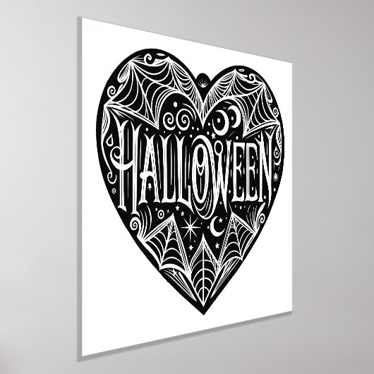 Halloween Heart, Black Heart Shape, Vakantie Folie Afdrukken (Laagn)