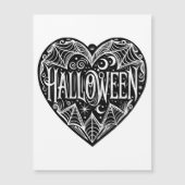 Halloween Heart, Black Heart Shape, Vakantie Magnetische Uitnodiging (Voorkant)