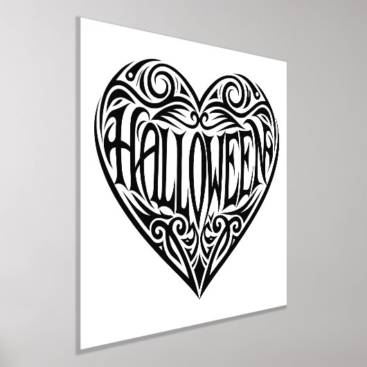 Halloween Heart, Black Heart, Vakantie Folie Afdrukken (Laagn)