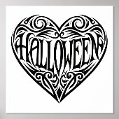 Halloween Heart, Black Heart, Vakantie Folie Afdrukken (Voorkant)