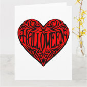 Halloween Heart, Black Heart, Vakantie Kaart (Gele Bloem)