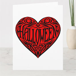 Halloween Heart, Black Heart, Vakantie Kaart