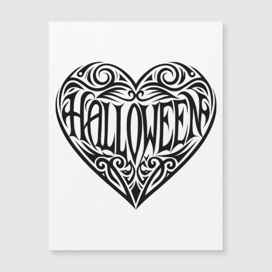 Halloween Heart, Black Heart, Vakantie Magnetische Uitnodiging (Voorkant)