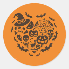 Halloween Heart Icon Collage Sticker