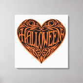 Halloween Heart, Orange Heart, Holiday Canvas Afdruk (Voorkant)