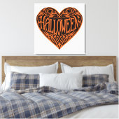 Halloween Heart, Orange Heart, Holiday Canvas Afdruk (Insitu (Slaapkamer))