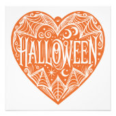 Halloween Heart, Orange Heart Shape, Holiday Foto Afdruk (Voorkant)