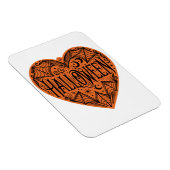 Halloween Heart, Orange Heart Shape, Holiday Magneet (Rechterzijde)