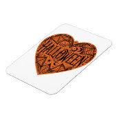 Halloween Heart, Orange Heart Shape, Holiday Magneet (Linkerzijde)