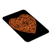 Halloween Heart, Orange Heart Shape, Holiday Magneet (Rechterzijde)