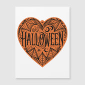 Halloween Heart, Orange Heart Shape, Holiday Magnetische Uitnodiging (Voorkant)