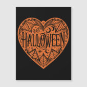 Halloween Heart, Orange Heart Shape, Holiday Magnetische Uitnodiging (Voorkant)