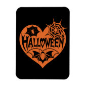 Halloween Heart, Orange Heart Shape, Spider Web Magneet (Verticaal)
