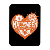 Halloween Heart, Orange Heart Shape, Spider Web Magneet (Verticaal)