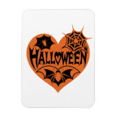 Halloween Heart, Orange Heart Shape, Spider Web Magneet (Verticaal)