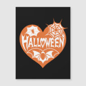 Halloween Heart, Orange Heart Shape, Spider Web Magnetische Uitnodiging (Voorkant)