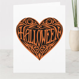 Halloween Heart, Oranje Hart, Vakantie Kaart