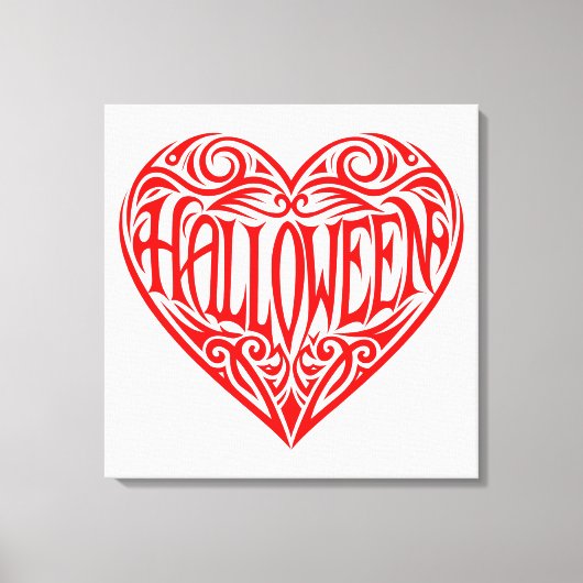 Halloween Heart, Red Heart, Holiday Canvas Afdruk (Voorkant)
