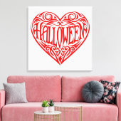 Halloween Heart, Red Heart, Holiday Canvas Afdruk (Insitu (Woonkamer))