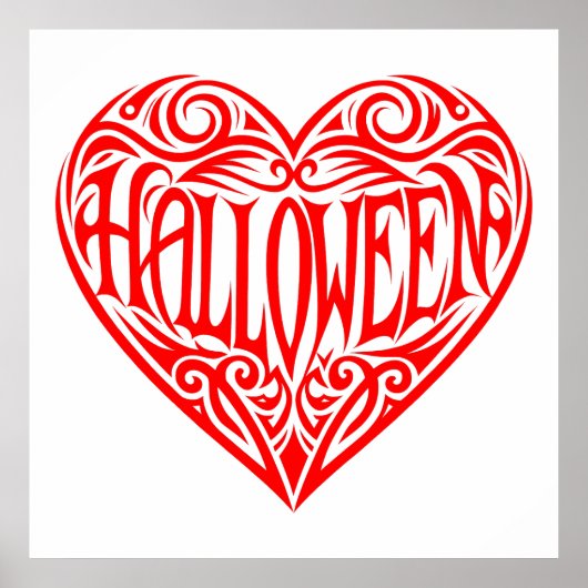 Halloween Heart, Red Heart, Holiday Poster (Voorkant)