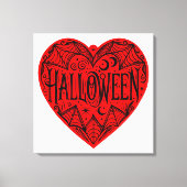 Halloween Heart, Red Heart Shape, Holiday Canvas Afdruk (Voorkant)