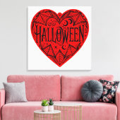 Halloween Heart, Red Heart Shape, Holiday Canvas Afdruk (Insitu (Woonkamer))