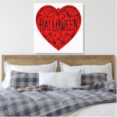 Halloween Heart, Red Heart Shape, Holiday Canvas Afdruk (Insitu (Slaapkamer))
