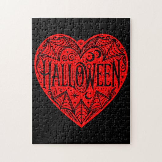 Halloween Heart, Red Heart Shape, Holiday Legpuzzel (Verticaal)
