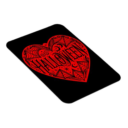 Halloween Heart, Red Heart Shape, Holiday Magneet (Rechterzijde)