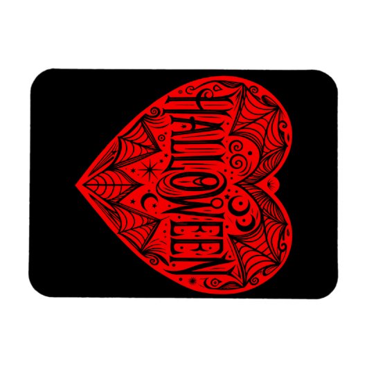 Halloween Heart, Red Heart Shape, Holiday Magneet (Horizontaal)