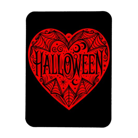 Halloween Heart, Red Heart Shape, Holiday Magneet (Verticaal)