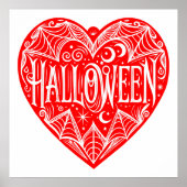 Halloween Heart, Red Heart Shape, Holiday Poster (Voorkant)