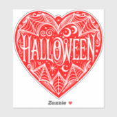 Halloween Heart, Red Heart Shape, Holiday Sticker (Vel)