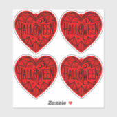 Halloween Heart, Red Heart Shape, Holiday Sticker (Vel)