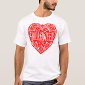 Halloween Heart, Red Heart Shape, Holiday T-shirt (Voorkant)