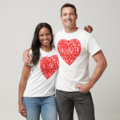 Halloween Heart, Red Heart Shape, Holiday T-shirt (Unisex)