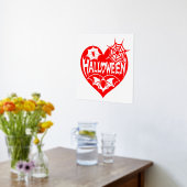 Halloween Heart, Red Heart Shape, Spider Web Folie Afdrukken (Laag (Keuken))