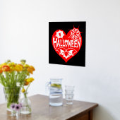 Halloween Heart, Red Heart Shape, Spider Web Folie Afdrukken (Laag (Keuken))