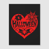 Halloween Heart, Red Heart Shape, Spider Web Magnetische Uitnodiging (Voorkant)