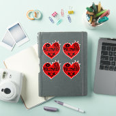 Halloween Heart, Red Heart Shape, Spider Web Sticker (iPad Cover)